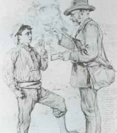 Christian Wilhelm Allers, Κάπρι, 1892. Γερμανός καθηγητής παζαρεύει με ένα αγόρι να τον συνοδεύσει στο διάσημο Blue Grotto στο Κάπρι.